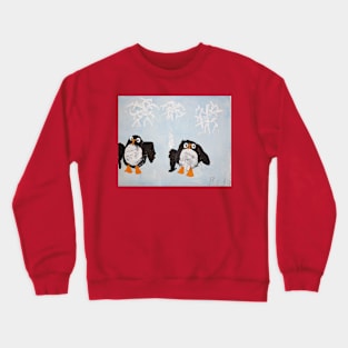 Two Penguins in the Colorful World of Rita's Imagination Crewneck Sweatshirt